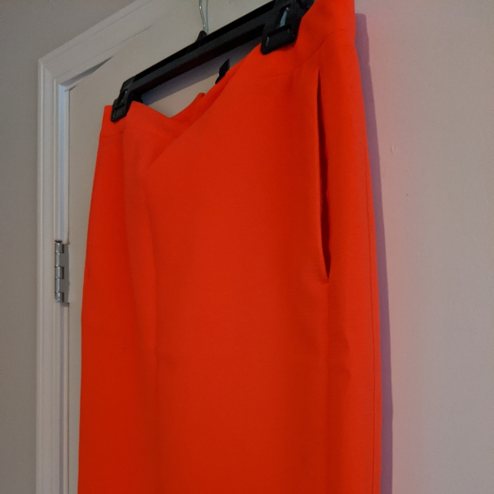 Neon orange JCrew pencil Skirt